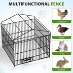 Rovibek Outside Dog Kenne with Roof 6.5x6.5x6.3 Ft, Outdoor Dog Kennel with 3 Sides Sun-Proof Cover,Large Dog Kennel Outdoor, Dog Run Enclosure with 2 Rotating Bowls for Large Dogs