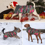 Dogcheer Warm Dog Coat, Waterproof Dog Jacket Reflective Adjustable Puppy Winter Coat with Buckle, Christmas Pet Snow Jacket Turtleneck Fleece Sweater for Small Medium Large Dogs - Camo Pink, S