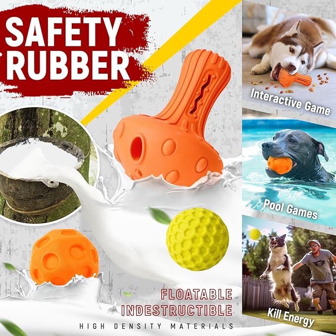 Zeaxuie 12 Pack Heavy Duty Various Dog Chew Toys Pack for Aggressive Chewers - Includes Large Rope Toy, Squeaky Toys & Indestructible Chew Bone for Medium, Large & X-Large Dogs (for Super Chewers)