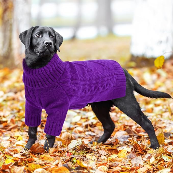 ASENKU Knitted Dog Sweater, Pullover Big Thermal Dog Winter Sweater, Turtleneck Doggy Sweaters for Large Medium Dogs Boy Girl,Warm Pet Sweatshirt for German Shepherd,Great Dane,5XL