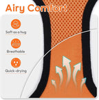 Dooradar Cat Harness and Leash Set, Escape Proof Safe Adjustable Kitten Vest Harnesses for Walking, Easy Control Soft Breathable Mesh Jacket with Reflective Strips for Cats, Orange, S