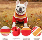 Dog Sweater for Small Medium Dogs & Cats, Classic Turtleneck Knitted Striped Pet Sweater, Warm Winter Soft Christmas Outfit for Boy & Girl Dogs, Small