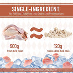Just Try 6.35 oz Freeze-Dried Duck Cubes for Dogs & Cats – Single-Ingredient Dog Treats&cat Treats, Grain-Free, High Protein, Low Fat, Supports Skin & Joint Health – Natural Training Treats
