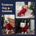 IECOii XL Dog Sweater Dress for Large Dogs Girl, Cable Knit Winter Dress for Female Dogs, Red,XLarge, Soft Girl Dog Sweater with Tartan Plaid Skirt Cute Turtleneck Knitwear for Cold Weather