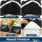 Super Absorbent Dog Door Mat, 60"*24“ Anti Slip Mat for Muddy Paws, Pet Rugs for Dirty Paws Washable That Absorbs Moisture and Dirt, for Dog Cage and Pet Resting Carpet
