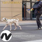JSXD 360° Tangle-Free Retractable Dog Leash with One-Handed Brake, Pause, Lock, 10 ft Strong Nylon Tape Pet Walking Leash,Suitable for Cats, Small and Medium Dogs up to 66 lbs (Yellow, 10 ft)