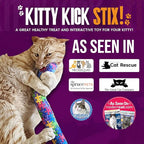 Cat Kicker Toys – 15" Set of 2, Durable Cat & Kitten Kick Sticks with 100% Potent Catnip. Handmade in USA. Encourages Exercise & Interactive Play for Indoor Cats of All Breeds. (Mystery Choice)