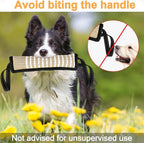 ToLanbbt Dog Tug Toy Bite Jute Pillow Pull Toy with 2 Strong Handles Perfect for Tug of War, Puppy Interactive Play, Tear Resistant Bite Training for Small Medium Large Dogs(Black-Line)