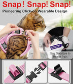 Cat Harness and Leash for Walking Escape Proof Soft Adjustable Cat Leash Breathable Comfortable Vest Easy to Wear Kitten Harness for Outdoor Travel Pink S