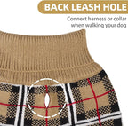 PUPTECK Dog Sweaters for Large Medium Small Dogs - Fall Classic Plaid Style Puppy Holiday Winter Coat Clothes Warm
