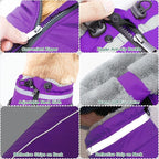 Fragralley Dog Coat with Harness Built in, Waterproof Windproof Reflective Warm Puffer Jacket, Fleece Lined Vest Winter Parka for Small, Medium, Large Dogs