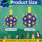 QDAN Dog Toy Balls, Premium Dog Soccer Ball with Straps, Outdoor Dog Toys, World Cup Pet Training Soccer for Medium to Large (8 Inch)