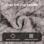 SAWMONG Dog Sweater, Dog Sweaters for Small Dogs Girls Boys, Pullover Turtleneck Knitted Doggy Sweatshirt, Cold Weather Pet Clothes（Grey, X-Small