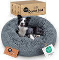 Donut Dog Bed - Premium Comfort for Anxiety Relief - Fluffy & Calming Design with Ultra-Plush Support | Cozy Round Dog Bed with Super Soft Circle Style (Size L Dark Grey)