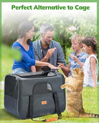 Morpilot Pet Travel Carrier Bag, Soft-Sided Dog Carrier Cat Carrier Pet Carrier (18 x 12.5 x 14 Inches), for Large Cats and Medium Puppies, w/Locking Safety Zippers, Foldable Bowl