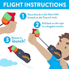 Spunky pup Fly & Fetch Dog Toy - Durable, Floating, Interactive Bungee Launcher for Fetch and Water Play, Canvas Toucan