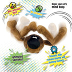 goDog Action Plush Ape Animated Squeaky Dog Toy, Chew Guard Technology - Brown, One Size