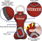 Pets First NCAA Ohio State Buckeyes Dental Dog TUG Toy with Squeaker. Tough PET Toy for Healthy Fun, Teething & Cleaning Pets Teeth & Gum