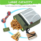 Dog Treat Pouch-3 Ways to Wear Treat Pouches for Pet Training and 2 Pieces Clicker Taining for Dogs,Dog Training Treat Pouch Bag and Dog Clicker for training with Waist Belt Shoulder Strap-Dark Green