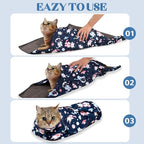 27.6" Cat Grooming Wrap, Cat Wrap for Cutting Nails, Anti-Scratch, Anti-Escape Calming Packaging, Cat Swaddle Wrap, X-Large