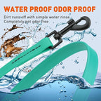 Dogline Biothane Waterproof Dog Leash Strong Coated Nylon Webbing with Black Hardware Odor-Proof Easy to Clean High Performance for Small or Large Dogs Made in USA 2 ft Lead, Teal