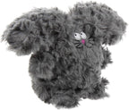 goDog PlayClean Rabbit Squeaky Plush Dog Toy with Odor-Eliminating Essential Oils, Chew Guard Technology - Gray, Large