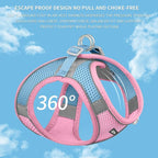 AIITLE Escape Proof Dog Harness - Step in Adjustable Dog Harness No Choke Over with Breathable Mesh and Quick-Release Buckle for Summer- Outdoor Walking, Camping, Training for Medium Dogs Pink XL