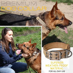 ADITYNA Heavy Duty Dog Collar for Medium Dogs - Reflective Collar with Handle for Training, and Walking - Wide, Thick, Tactical, Soft Neoprene Padded