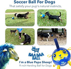 Race&Herd 9" Jolly Soccer Ball for Dogs - Tough Durable Dog Ball Toy with Straps, Pet Bouncy Herding Balls for Dogs, Floating Dog Balls with Tags for Water Fetch (BaaBaaBall, Daddy Sheep)
