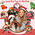Christmas Dog Toys for Large Dogs：Squeaky Tug of War Interactive Dog Toys with Crinkled Paper-Plush Puppy Toys Keep Them Busy