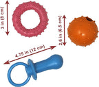 Jalousie Chew Toy Natural Rubber chew Toy for Interactive Play Toy Ball Rope Rubber Value Set for Small to Medium Breed Dog mutt Puppy