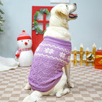 Warm Winter Pink Dog Sweater - Cold Weather Pet Clothes for Small Medium Large Dogs Indoor Outdoor, Soft Classic Knit Puppy Apparel Coat, Purple, XL