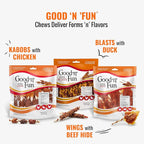 Good ‘n’ Fun Triple Flavor Ribs Chews for All Dogs, 4 Ounces, Treat Your Dog to Long-Lasting Chews Made with Beef Hide, Chicken and Pork Hide
