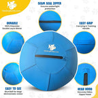 Herding Ball for Dogs - 18” Cover for Corgi, Collie, Cattle & All Herding Dogs Under 27 Pounds - Heavy Duty Dual Layered Cover - Thick Anti-Burst Inner Ball - High Flow Foot Pump