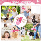 Dog Squeak Toys, Chew Rope for Small & Medium Breeds, Puppy Teething Interactive Plush Toy to Keep Them Busy, Best Birthday, Christmas, Halloween, Easter Gift, Hippo