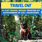 Travel Cat Harness and Leash Set - Adjustable Fit Mesh Cat Harness and Reflective Strap - Comfort Walking Vest for Kitten for Outdoor Walking, Hiking (Large, Orange)