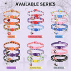 3 Pack Halloween Breakaway Cat Collars with Bell & Charm-Holiday Cat Collar for Girl Boy Cats with Safety Buckle- Cute Pumpkin Skull Kitten Collar Adjustable 8"-12" for Kitty Puppy Small Pets