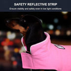 Fleece Dog Coat Winter Pet Jacket Reflective for Cold Weather for Large Medium Small Dogs(Pink,M)