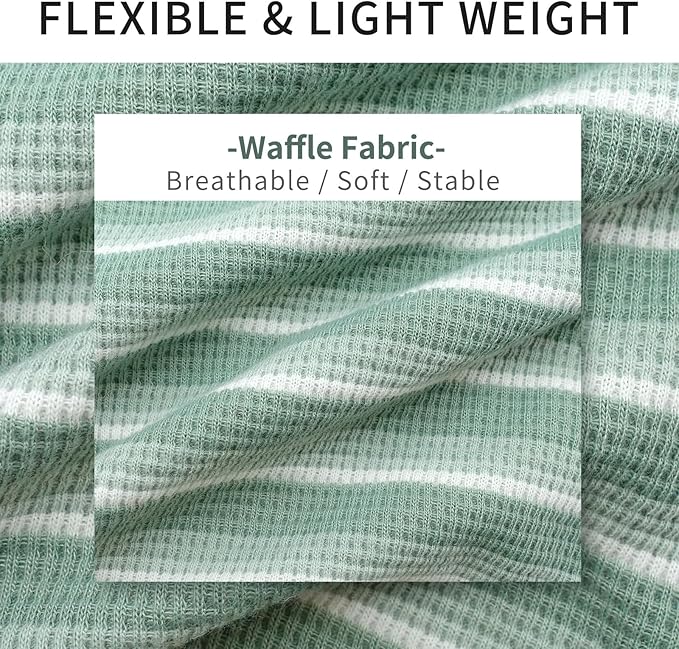 KYEESE 2Pack Waffle Dog Shirts for Small Dogs Stretchy T-Shirts Lightweight Tank Top Sleeveless Striped Vest Breathable Pet Tee, X-Large, Green+Striped
