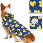 Dog Raincoat for Medium Dogs Waterproof Hooded Rain Jacket with Reflective Strips Leash Hole & Poncho Adjustable Fit (Duck,L)