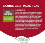 NATURE'S LOGIC Dry Dog Food - 100% Natural - No Synthetics - for All Ages, Sizes, Breeds - Free from Common Allergens, High Protein - Beef Meal Feast, 13lbs