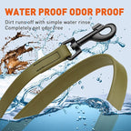 Dogline Biothane Waterproof Dog Leash Strong Coated Nylon Webbing with Black Hardware Odor-Proof Easy to Clean High Performance for Small or Large Dogs Made in USA 4 or 6 ft Lead, Olive Drab Green