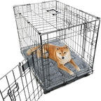 Dog Bed Crate Mat(36" X 23") 2 Pack, Soft Plush Dog Bed Pad Machine Washable Crate Pad, Grey