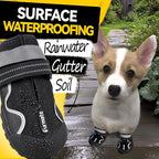 Dog Shoes for Large Small Medium Dogs,Dog Booties for Indoor Hardfloors Anti-Slip,Reflective Strip Waterproof Dog Boots & Paw Protectors for Outdoor Walking Hot Pavement,Winter Snow (Black-8)