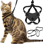 Houdini™ Escape Proof Kitten Harness and Leash Set by OutdoorBengal – Black, Small Cat Harness for Walking