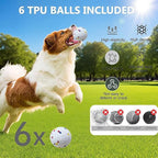 Automatic Ball Launcher for Dogs, Dog Ball Launcher with 6 ETPU 2.3” Balls, Adjustable Distance Thrower for Indoor & Outdoor Fetch Play, Interactive Pet Toy for Small & Medium Dogs