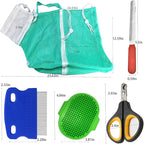 FANOVO Cat Bathing Bag, Cat Shower Net Pet Bag, Cat Grooming Washer Mesh Bag, Adjustable Breathable Multifunctional Anti-Bite and Anti-Scratch Restraint Bag with Pets Nail Clippers for Cat's Bathing