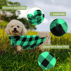 KAMA BRIDAL Spring Autumn Winter Coat Pullover Fleece Vest for Cats Small and Medium Dogs Thin Sweater Green & Black Plaid (Green, L)