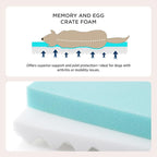 Bedsure Orthopedic Dog Bed for Extra Large Dogs and Crate - Thick Memory Foam Pet Mattress with Removable Washable Cover and Egg Crate Foam, Suitable for Pet Up to 100 lbs, XL 41x29x4 Inches, Navy