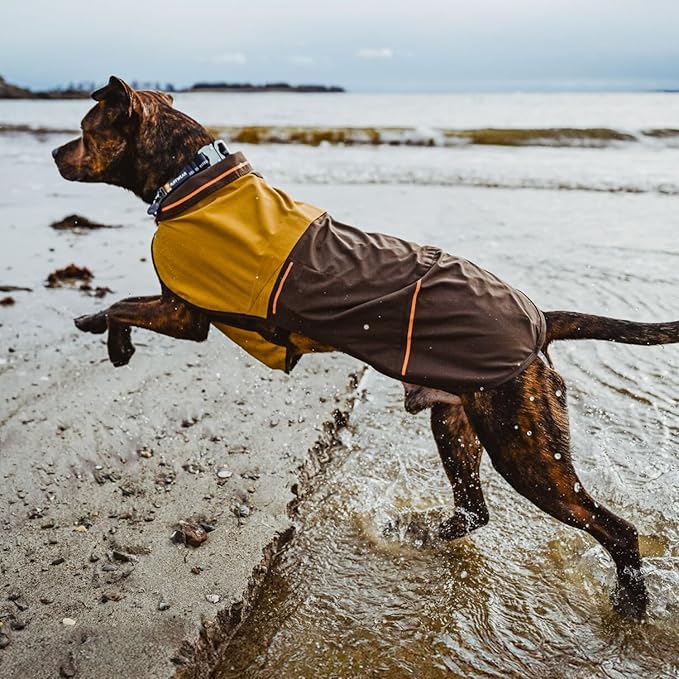 Ruffwear, Sun Shower Dog Raincoat, All-Weather Jacket, Waterproof, Windproof & Lightweight, Earth Brown, Medium